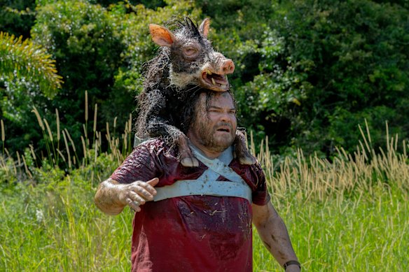 Jack Black in Anaconda, which was shot on the Gold Coast this year.