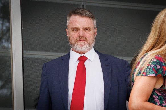 Damien Richardson outside Moorabbin Magistrates’ Court on Thursday.