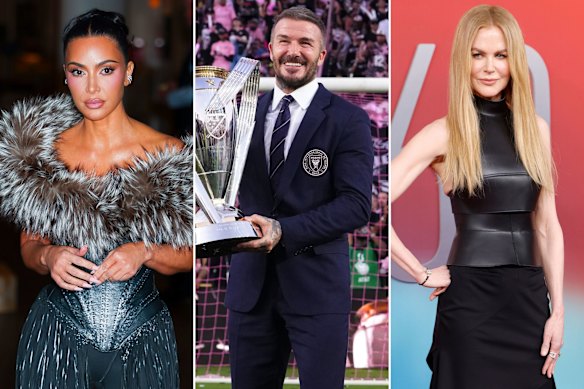 Generation X celebrities Kim Kardashian, 45; David Beckham, 50; and Nicole Kidman, 58.