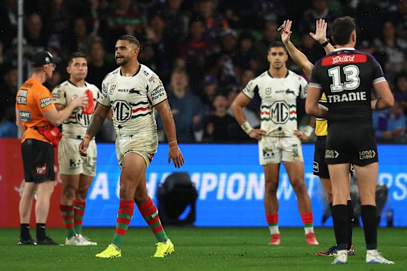 Latrell Mitchell is sent to the sin bin.
