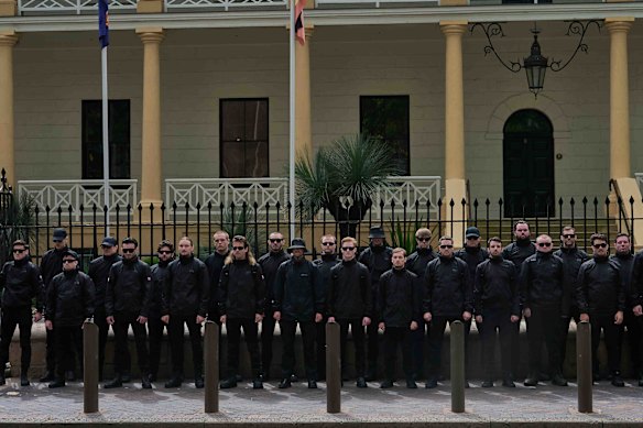 The National Socialist Network held a rally outside NSW Parliament House.