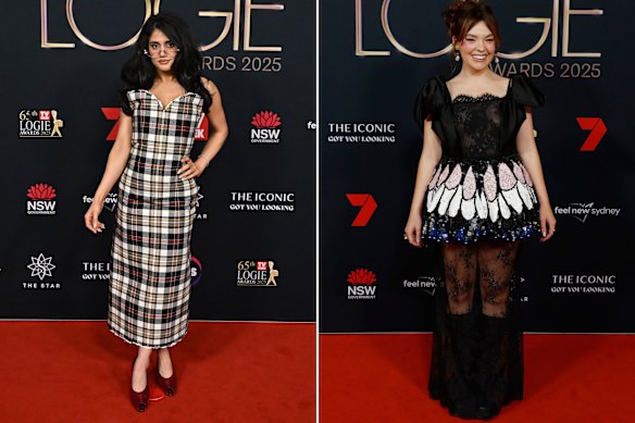 Ayesha Madon (left) in Acne Studios and Chloe Hayden in Romance Was Born.