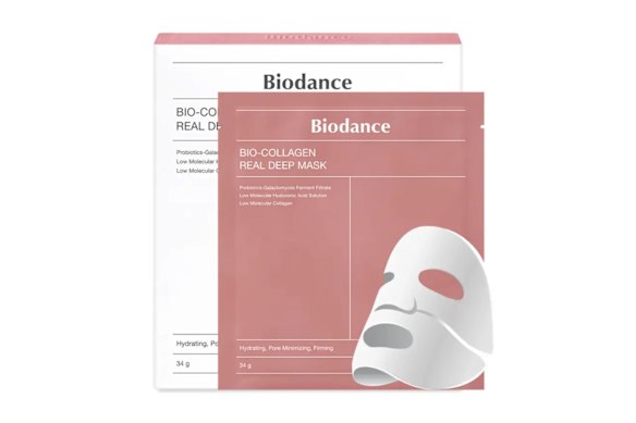 BIODANCE Bio-Collagen Real Deep Mask, Hydrating Overnight Hydrogel Mask, Pore Minimizing, Elasticity, Plumping Improvement, Korean Skincare | 1.19oz(34g) x 4ea.