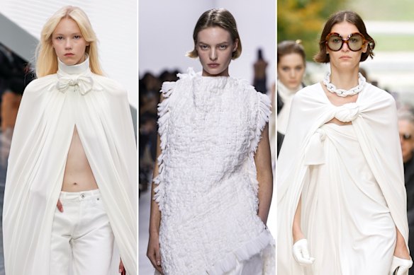 White on the runway at the spring/summer 2026 collections of Dior, Bottega Veneta and Celine.