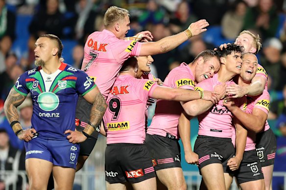A second-string Penrith upset the Warriors in Auckland without their Origin stars.