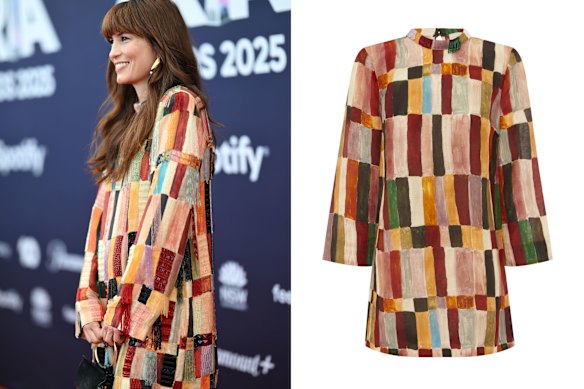 Musician Missy Higgins in Alemais’ “Marjorelle” mini dress.