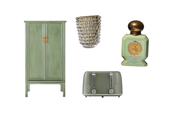 “Sansha” wardrobe; “Amara” vase; Four-slice toaster; “Carotte Patate Douce” perfume.  