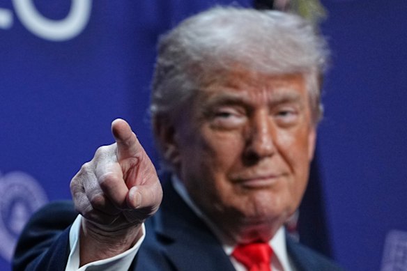 US President Donald Trump in Florida on Friday.