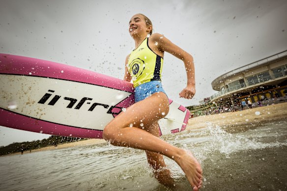 Nipper lifeguard Asher followed in her sisters’ footsteps by joining Mentone Surf Lifesaving Club’s program six years ago.