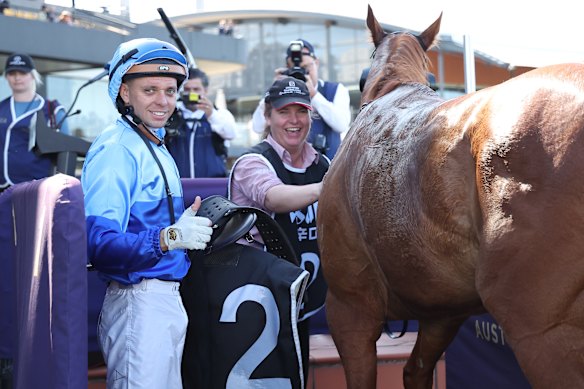 Andrew Adkins after winning on Fire Star at Rosehill in September.
