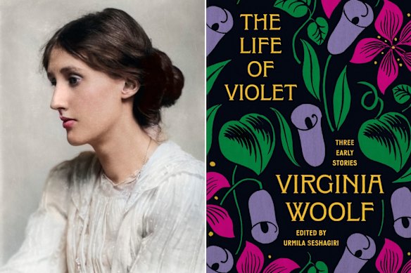 Virginia Woolf and the cover of her ‘new’ book.
