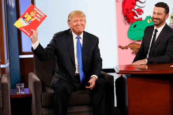 Donald Trump appears on Jimmy Kimmel live in 2015.