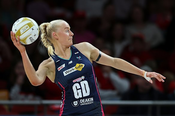 Vixens defender Jo Weston goes on the attack.