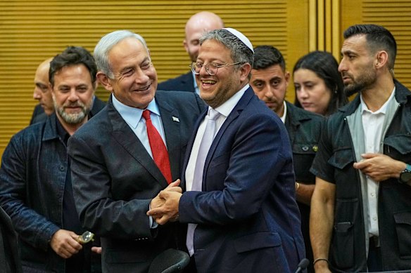 Ben-Gvir alongside Prime Minister Benjamin Netanyahu in the Israeli parliament in March 2023.