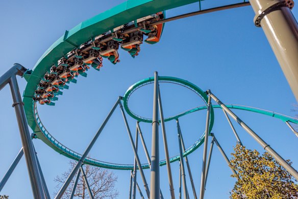 The Goliath rollercoaster at Six Flags Over Georgia.