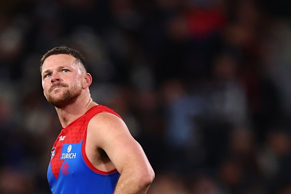 Steven May’s immediate playing future is in the hands of the AFL tribunal after his clash with Carlton’s Francis Evans on Saturday night.