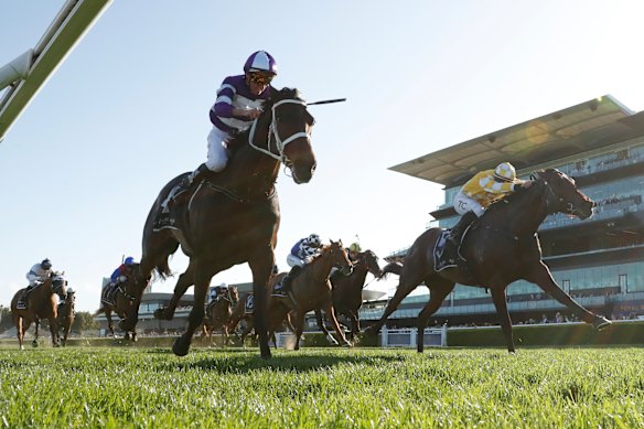 Nash Rawiller wins on Lindermann on Saturday.
