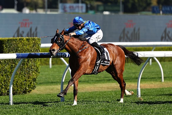The Euphrates stretches out late in his Kingston Town Stakes win.