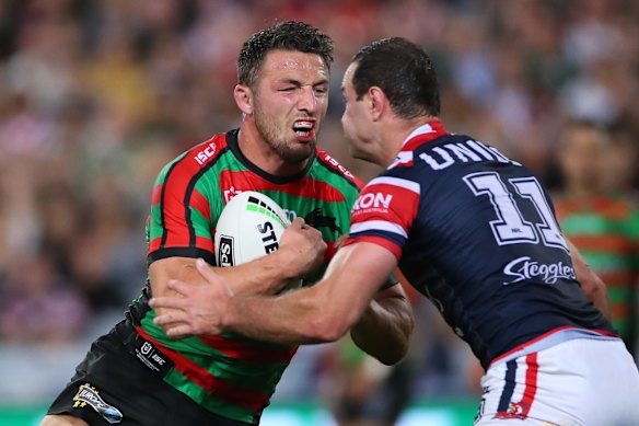 Sam Burgess during his playing days with South Sydney.