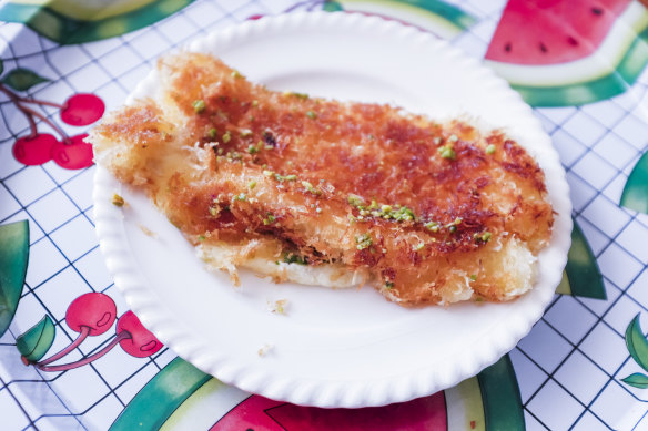 Palestinian-style knafeh from Knafeh by Omar.