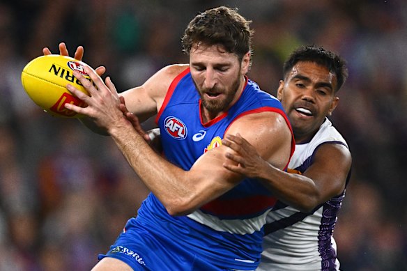 Walking wounded: Skipper Marcus Bontempelli has been prominent for the Dogs.