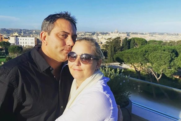Virginia and Robbie Giuffre in Europe in October 2023.