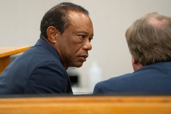 Woods in court on Wednesday.