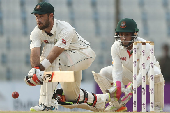 Glenn Maxwell during his last Test match, in Bangladesh in 2017.