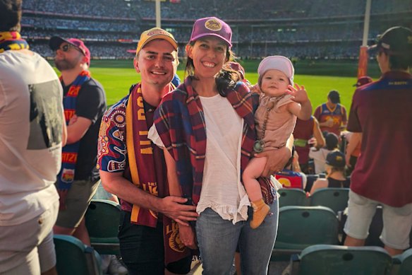 Brisbane-based Nathan Christensen, wife Jessica and their daughter will be in Melbourne for the grand final.