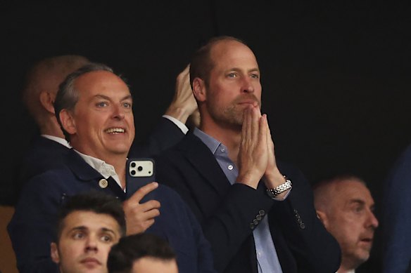 There were some anxious moments from Prince William during the match.