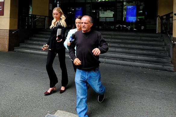 Gauci’s father outside court in 2022.