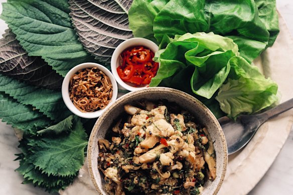 Cauliflower replaces meat in this Lao-inspired dish, which can be served as a salad or a meal.