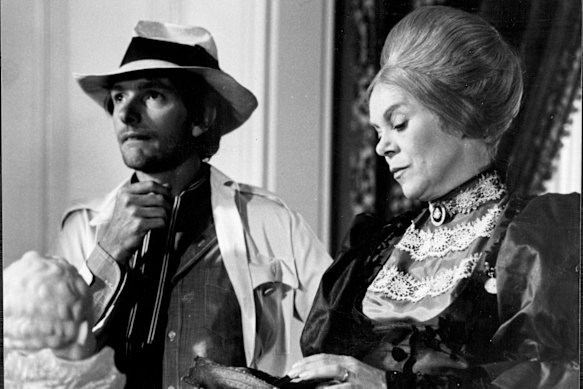 Director Peter Weir and Rachel Roberts making Picnic at Hanging Rock. 
