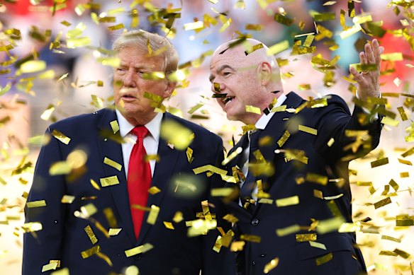 FIFA president Gianni Infantino and US president Donald Trump at the FIFA World Cup final.