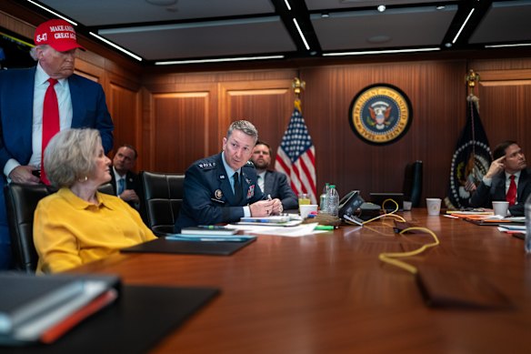 Trump and his top advisers in the White House Situation Room.
