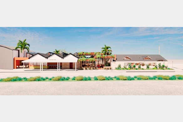 An artist impression of Merivale’s plans for the Byron venue.