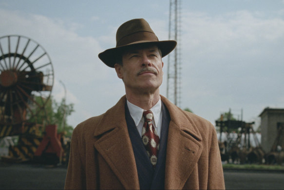 Leading Australia’s Oscar charge … Guy Pearce in a scene from The Brutalist.