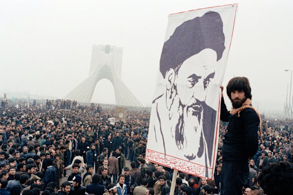Anti-Shah protesters rally in Tehran in 1978, ahead of the return of Ayatollah Khomeini from exile and the ushering in of the Islamic Republic.