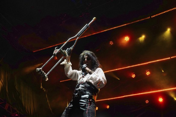 Alice Cooper turns the amusement   into a full-on pantomime.