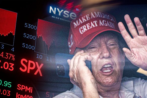 Donald Trump went to his golf course in Florida on Friday as global financial markets collapsed after his tariffs announcement.