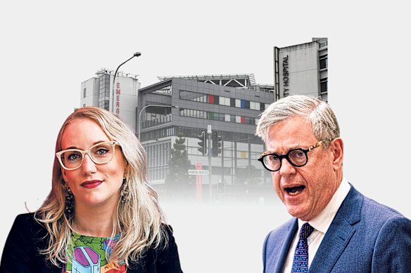 Former Gold Coast Health and Hospital Service board member Daile Kelleher and Health Minister Tim Nicholls.