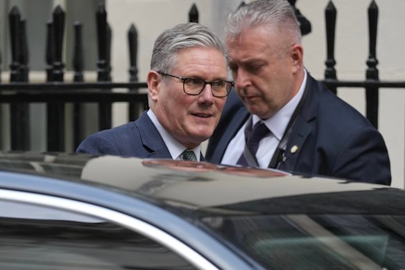 On the way out? Starmer leaves 10 Downing Street for parliament on Wednesday.