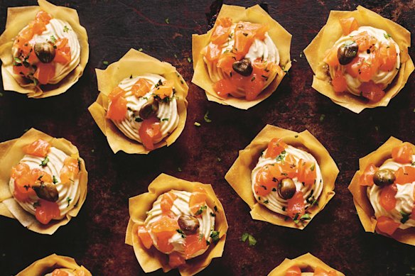 Wasabi and white miso add oomph to these tartlets.