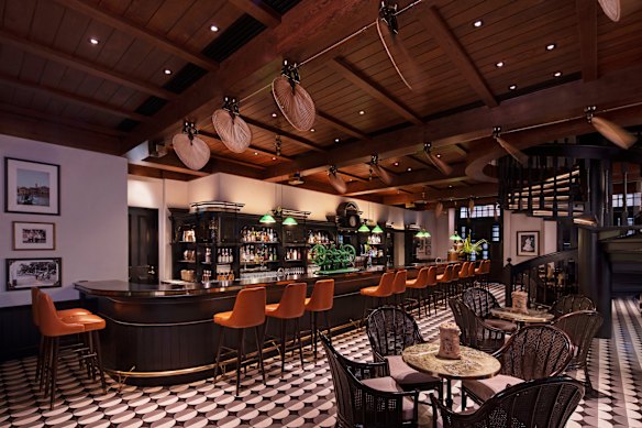 The Long Bar at Raffles has a hand-cranked jig that mixes multiple Singapore slings at a time.