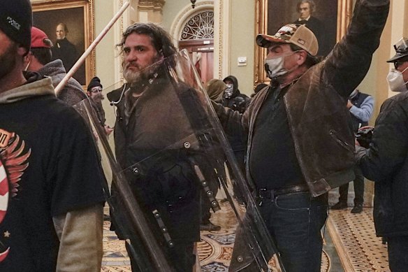 Rioters inside the US Capitol on January 6, 2021.