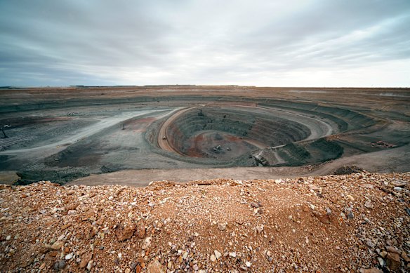 The open-pit copper mine at Prominent Hill, now owned by BHP.