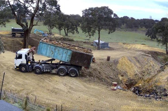 Private investigators working for Nillumbik Shire Council documented the dumping of industrial waste at a property across the road from the Chetcutis’ Diamond Creek home. 