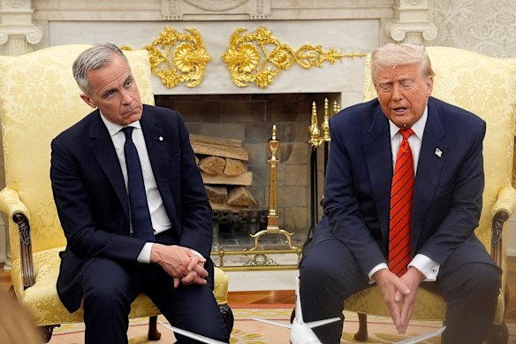 Canadian Prime Minister Mark Carney meets US President Donald Trump in the Oval Office in May.