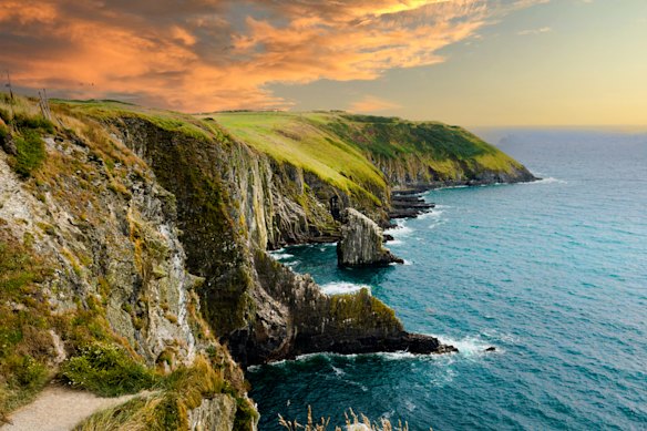 Coastal cliffs along the Ring of Kerry route.