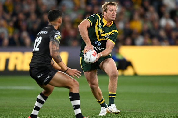 Jake Trbojevic in action against New Zealand in 2023.